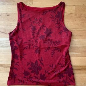 New York & Company Red Fitted Career Top-M